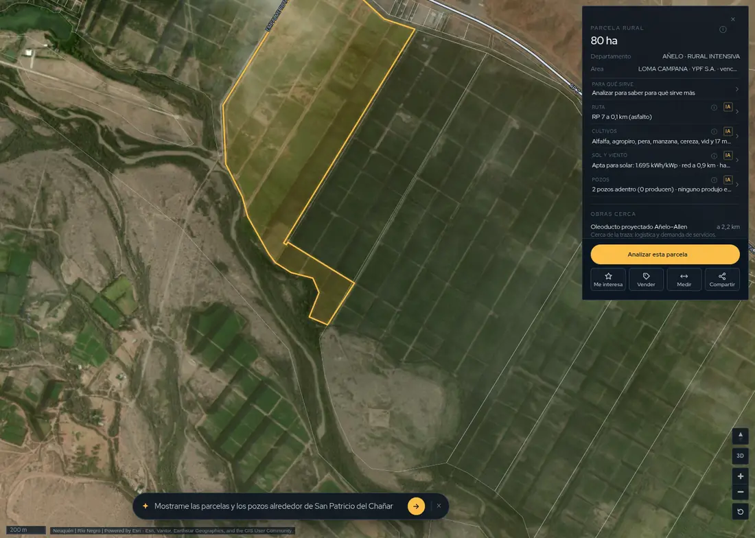 Abrís el mapa y tocás un lote